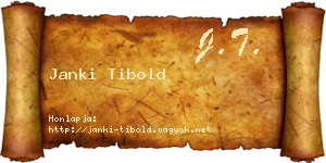 Janki Tibold névjegykártya